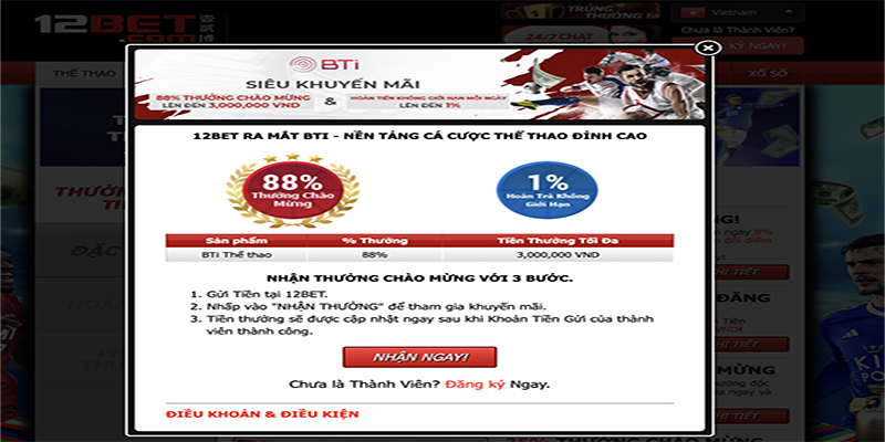 Khuyến mãi BIT thể thao 12Bet