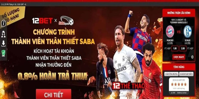 12Bet Thể Thao - Nổi bật với những ưu điểm vượt trội